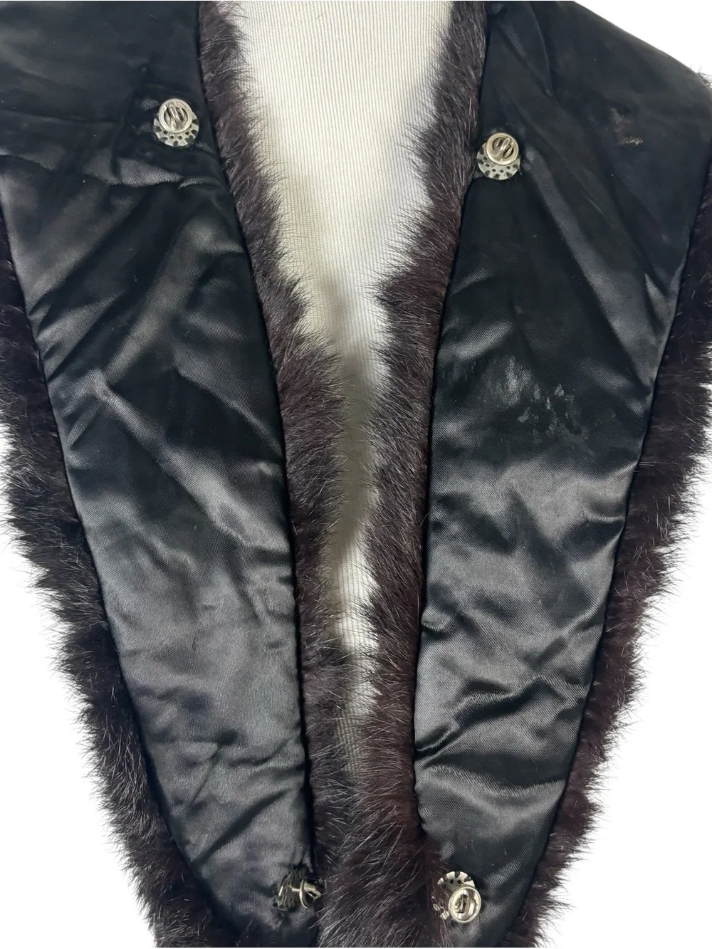 Dark Brown/Black Mink? Vintage Genuine Fur Retro Collar Scarf Add